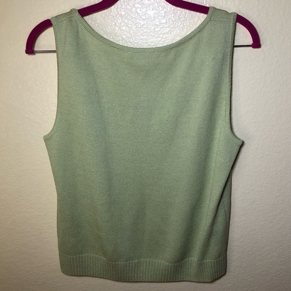 St John Sport Logo Gold Buttons Wool blend 2 set preppy cardigan Tank top size M - Picture 9 of 13